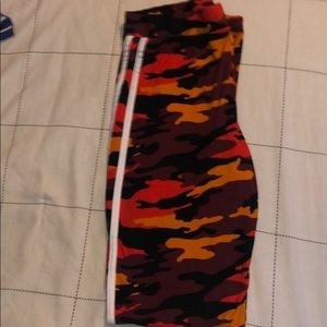 Fashion Nova Orange Camo- Leggings